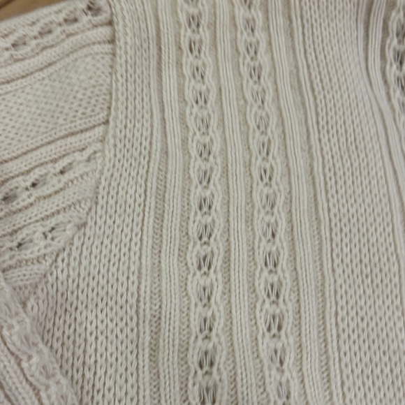 A Caldwell Hand Fashioned Cream Fisherman Core Cardigan Sweater Medium - Picture 14 of 16